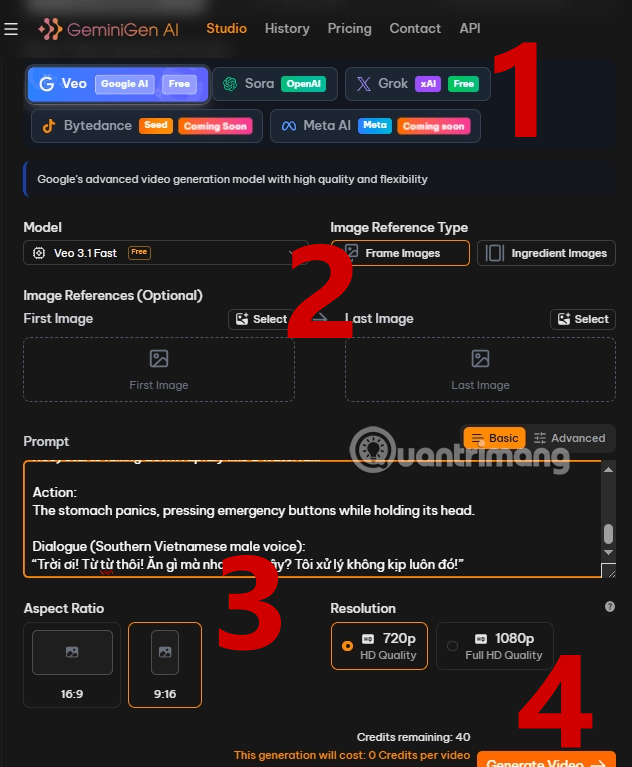 How to create a 3D animated 'stomach crying for help' video with Veo 3 in Genminigen AI Picture 3