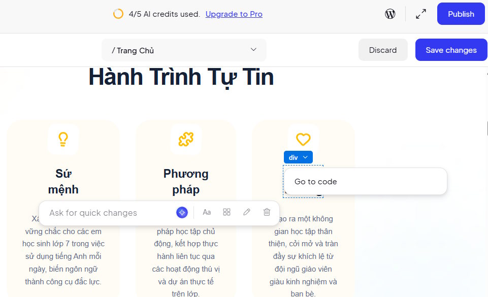 Picture 7 of Guide to creating a website using 10Web AI