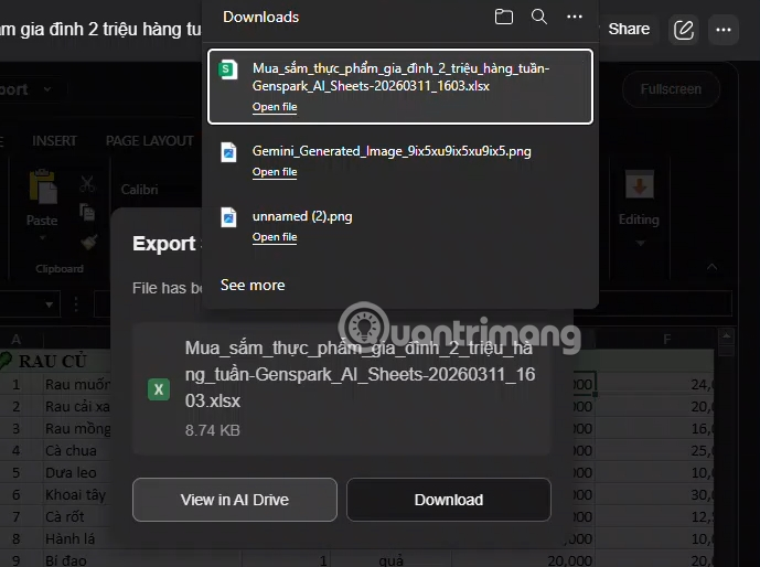 Guide to creating AI Sheets spreadsheets in Genspark Picture 5