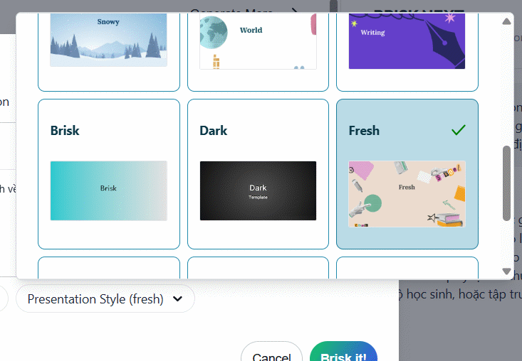Picture 8 of Guide to creating lecture slides using Brisk AI