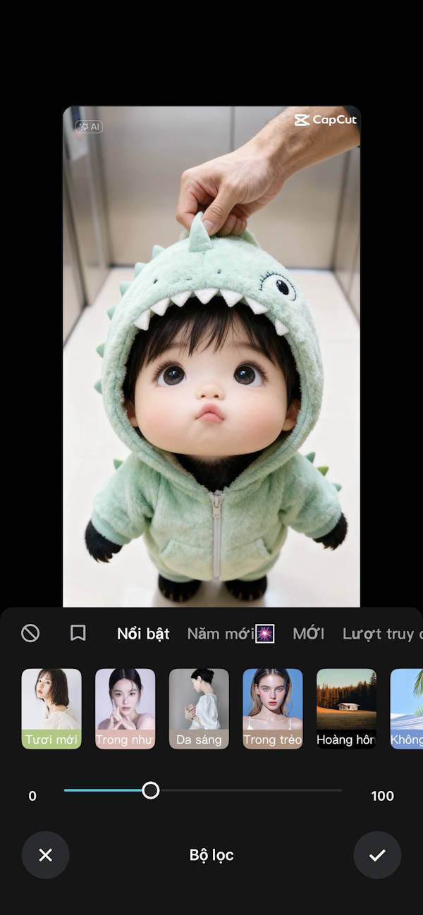 Instructions on how to create the head-grabbing trend photo on TikTok. Picture 9