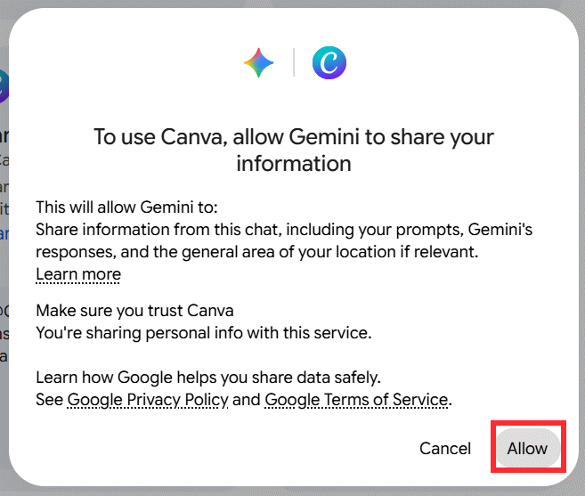 images 8 of Guide to editing photos using Canva directly on Gemini.