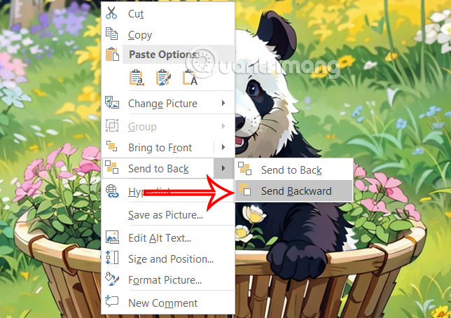 images 3 of Guide to inserting images under text in PowerPoint - Changing image position