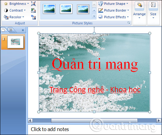 images 9 of Guide to inserting images under text in PowerPoint - Changing image position