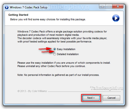 Picture 1 of Guide to installing Windows 7 Codec Pack without errors