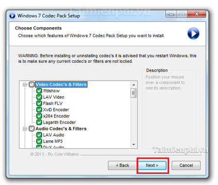 Picture 3 of Guide to installing Windows 7 Codec Pack without errors