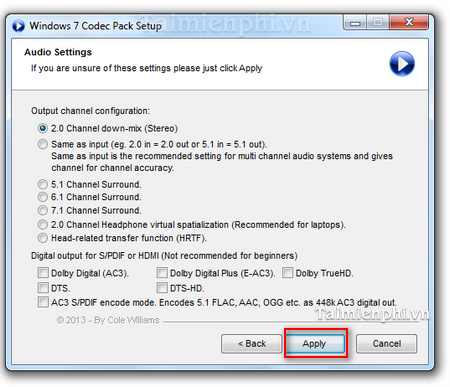 Picture 7 of Guide to installing Windows 7 Codec Pack without errors