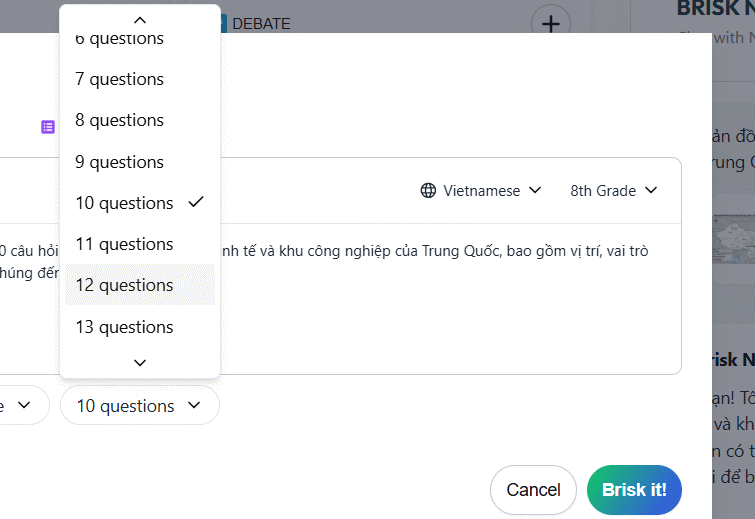 Picture 6 of Guide to quickly creating multiple-choice questions using Brisk