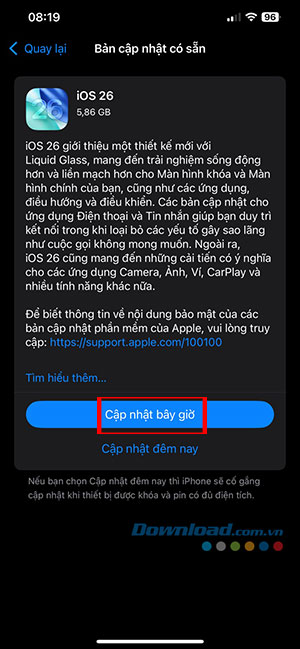 Guide to updating to iOS 26 and its new features. Picture 4