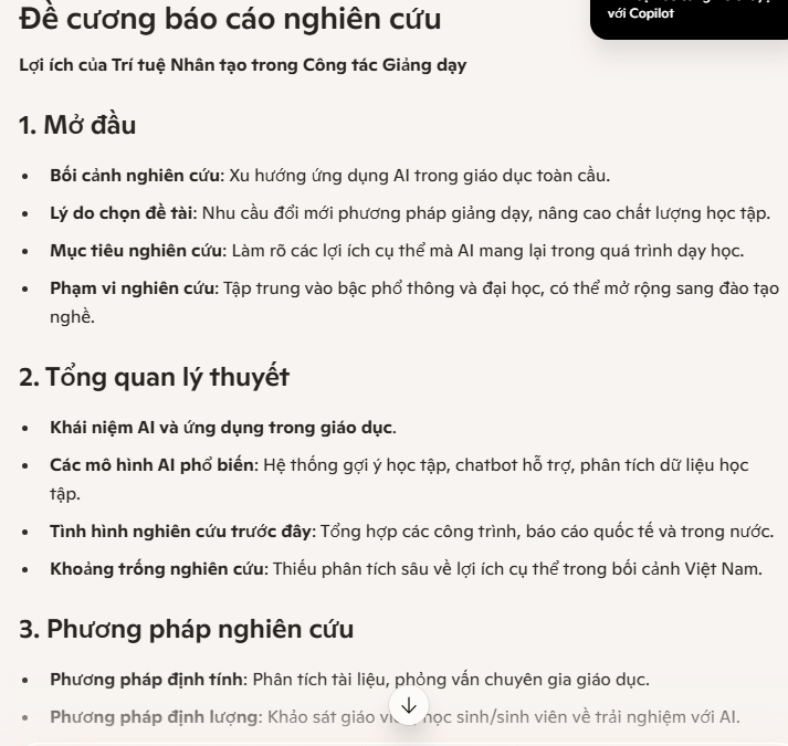 Picture 3 of Guide to writing research reports on Copilot