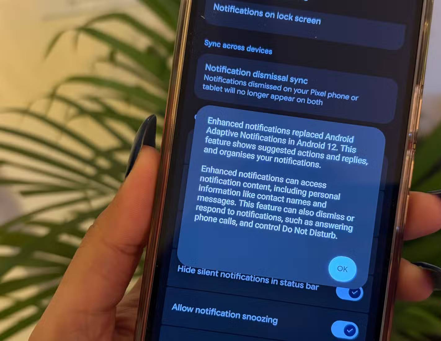 How to enable Enhanced Notifications to manage Android notifications Picture 1