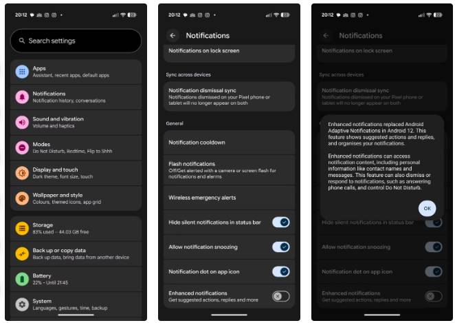 How to enable Enhanced Notifications to manage Android notifications Picture 2