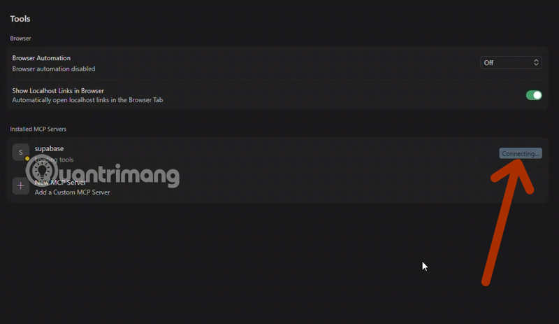 Picture 4 of How to activate Supabase in Cursor
