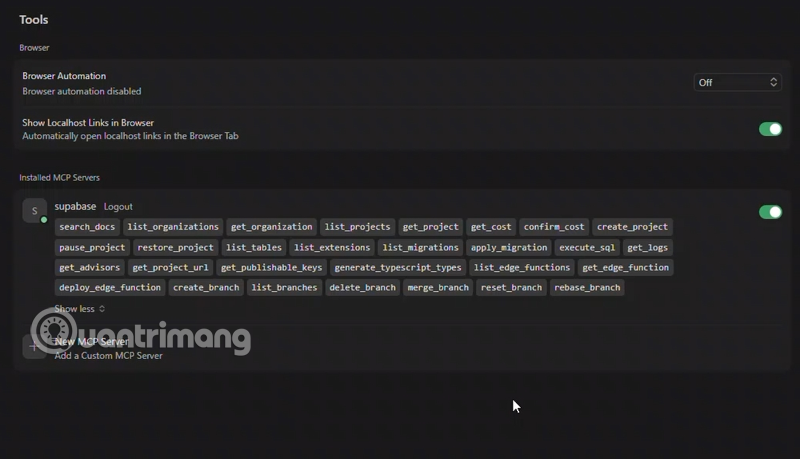 Picture 7 of How to activate Supabase in Cursor