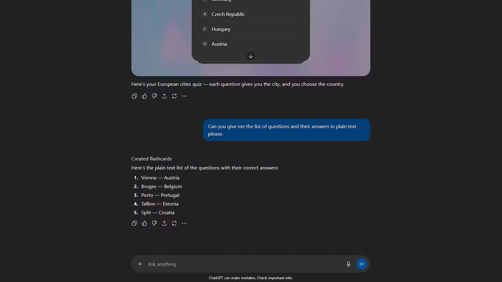 How to enable hidden flashcard mode in ChatGPT Picture 6