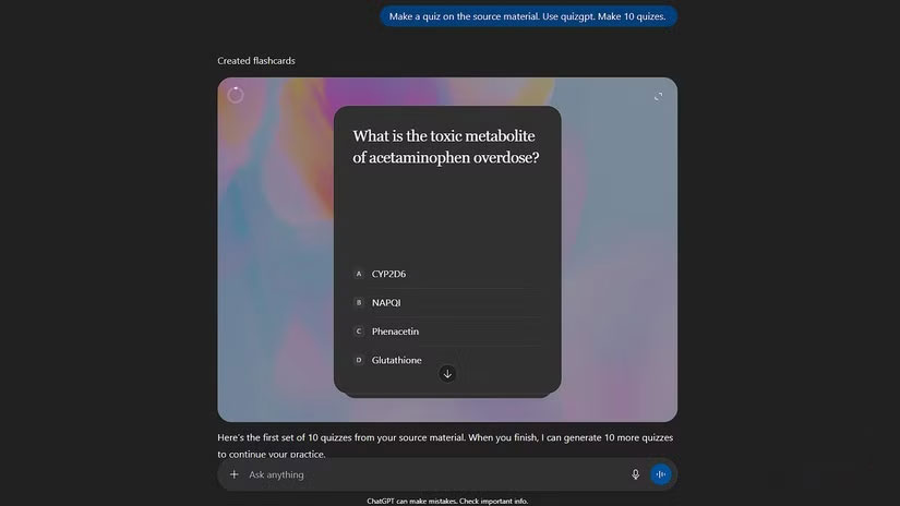 How to enable hidden flashcard mode in ChatGPT Picture 9