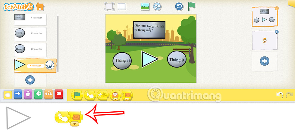 Picture 7 of How to add a start and end screen for a ScratchJR quiz (Part 3)