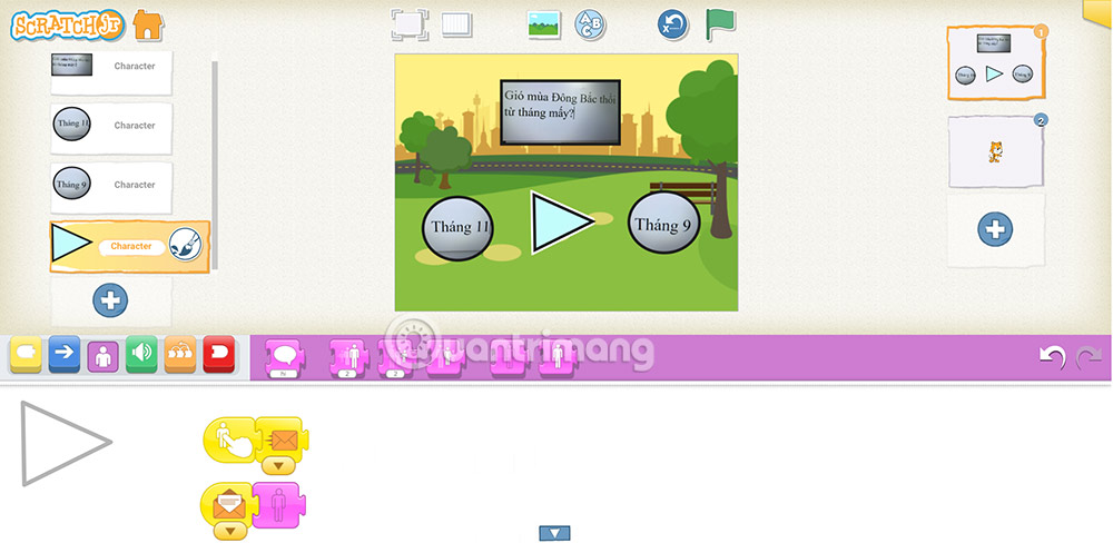Picture 8 of How to add a start and end screen for a ScratchJR quiz (Part 3)