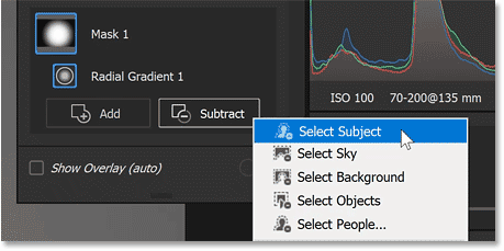 How to add a spotlight effect behind your subject using Adobe Camera Raw Picture 15