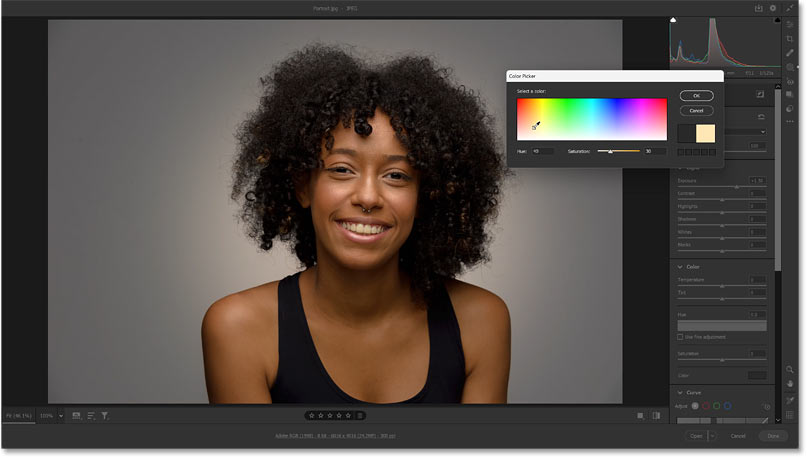 How to add a spotlight effect behind your subject using Adobe Camera Raw Picture 20