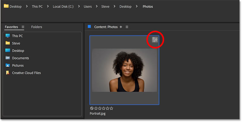 How to add a spotlight effect behind your subject using Adobe Camera Raw Picture 25