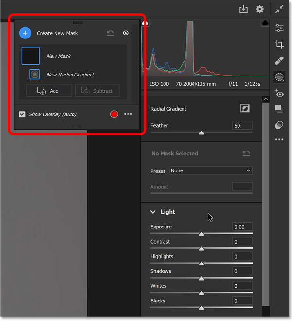 How to add a spotlight effect behind your subject using Adobe Camera Raw Picture 6