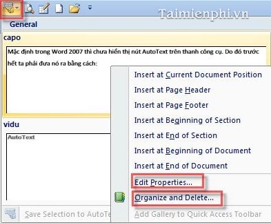 How to add Autotext in Word for faster typing Picture 10
