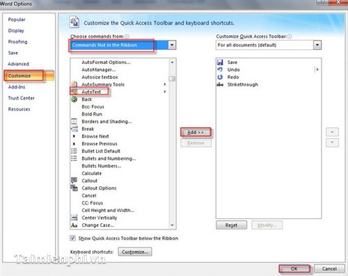 How to add Autotext in Word for faster typing Picture 7