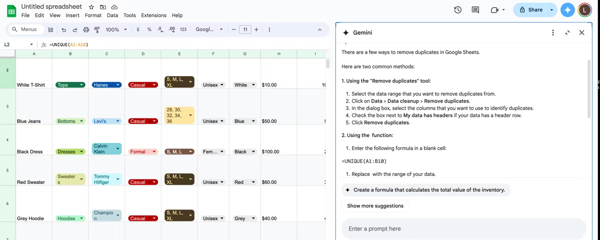 How to add Gemini to improve the Google Sheets experience Picture 7
