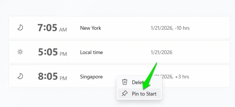 How to add multiple clocks for different time zones in Windows Picture 6