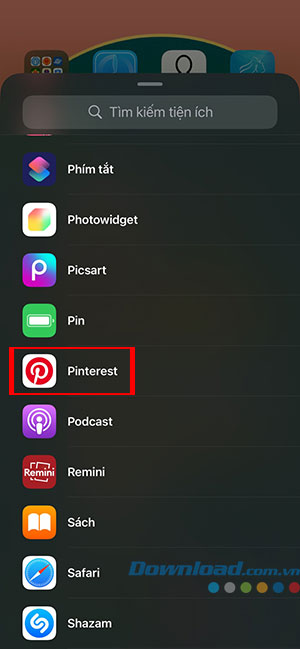 How to add the Pinterest widget to your home screen Picture 1