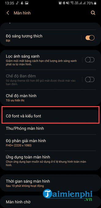 Picture 4 of How to adjust font size and style on a Samsung phone.