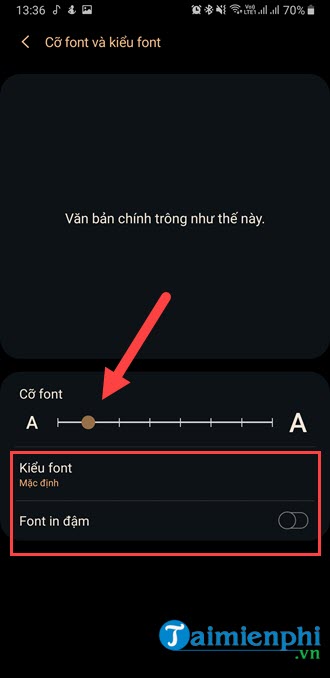 Picture 5 of How to adjust font size and style on a Samsung phone.