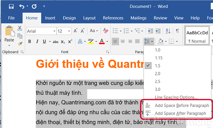 Picture 6 of How to adjust line spacing in Word 2016, 2019, 2010, 2007, and 2013