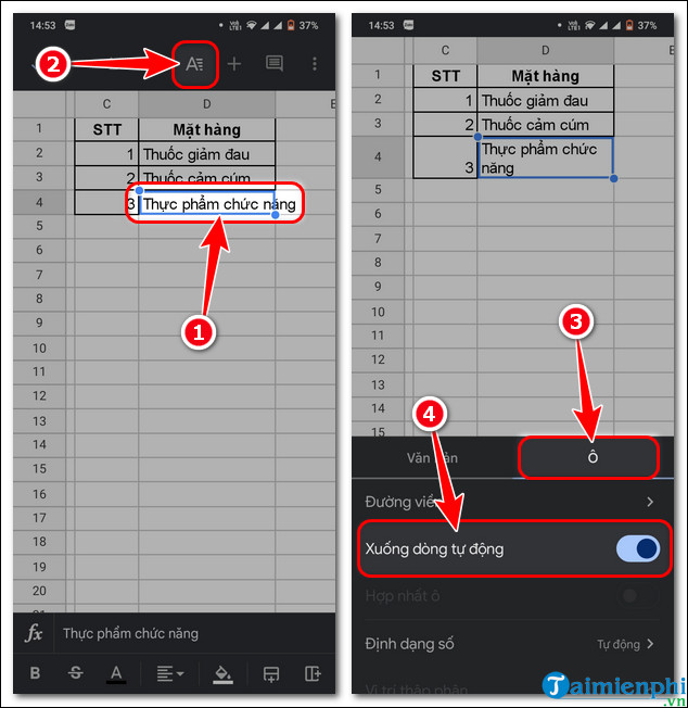 How to adjust Wrap Text in Google Sheets on PC, Android and iPhone Picture 4