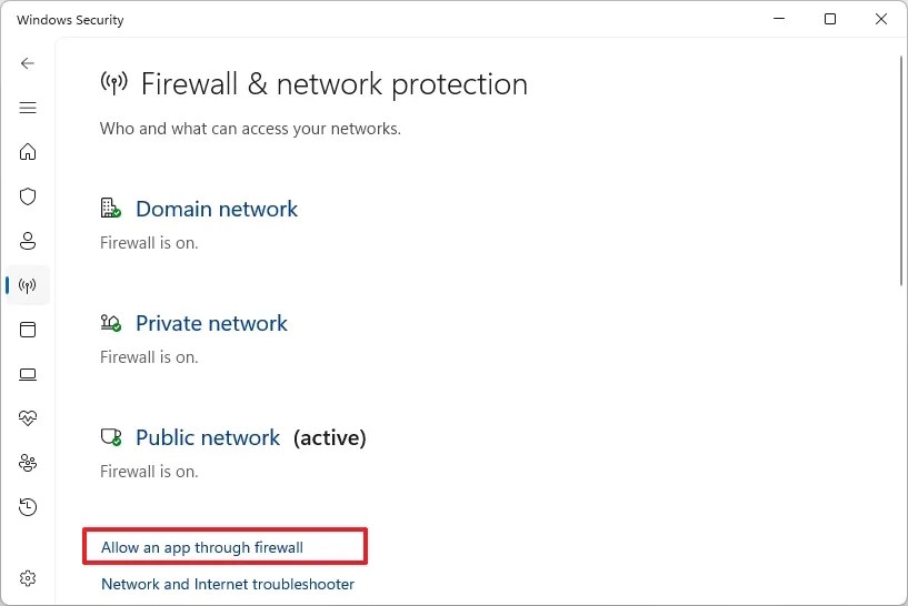 How to allow applications to access the Windows 11 firewall. Picture 2