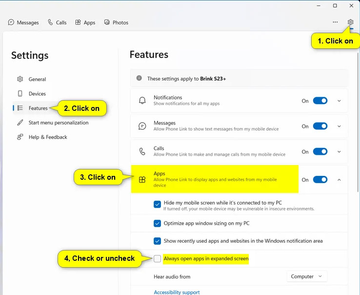 How to always open Android apps full screen on Windows Picture 1