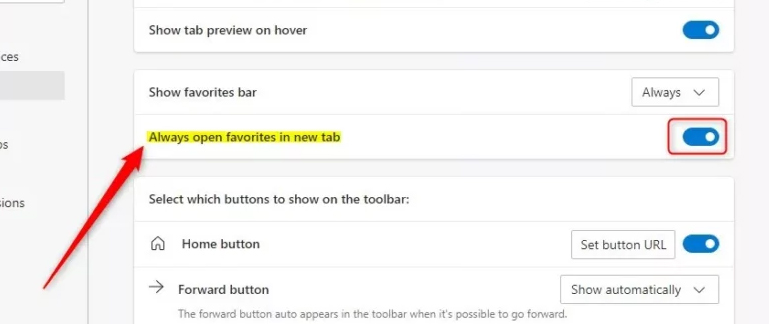 How to always open favorites in a new tab on Edge Picture 3