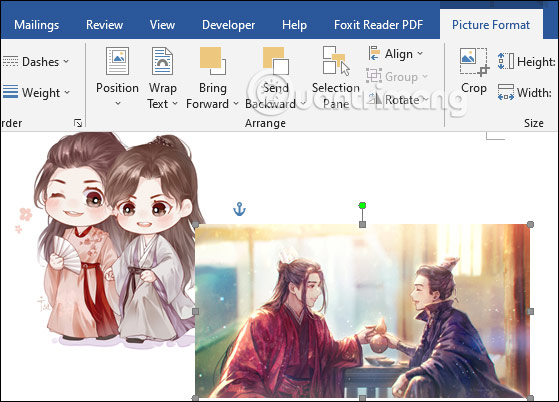How to arrange images on top of each other in Word Picture 4