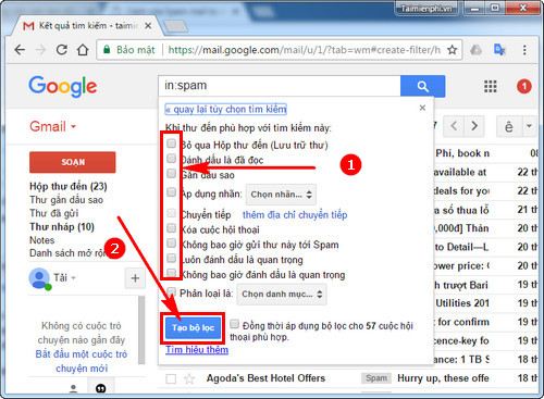Picture 6 of How to automatically delete spam emails on Gmail, delete spam messages.