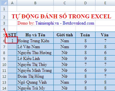 How to automatically number columns in Excel quickly and simply Picture 5