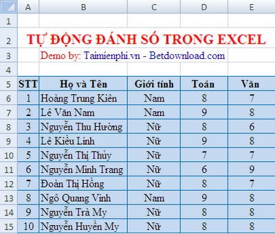 How to automatically number columns in Excel quickly and simply Picture 8