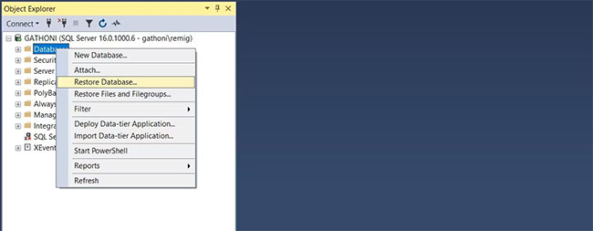 Picture 3 of How to back up and restore a Microsoft SQL Server database using SSMS