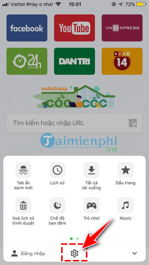 Picture 3 of How to block ads on the Cốc Cốc app for Android and iOS.