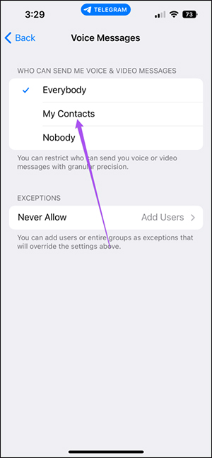 How to block calls and voice messages on Telegram Picture 11