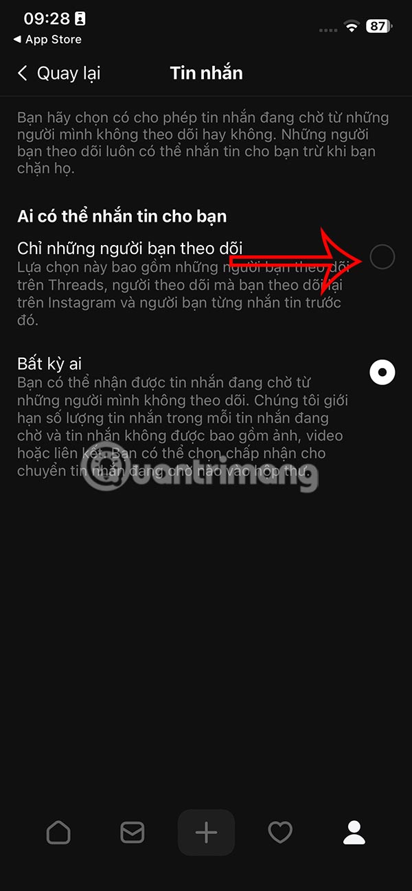 How to block strangers from messaging on Threads Picture 5