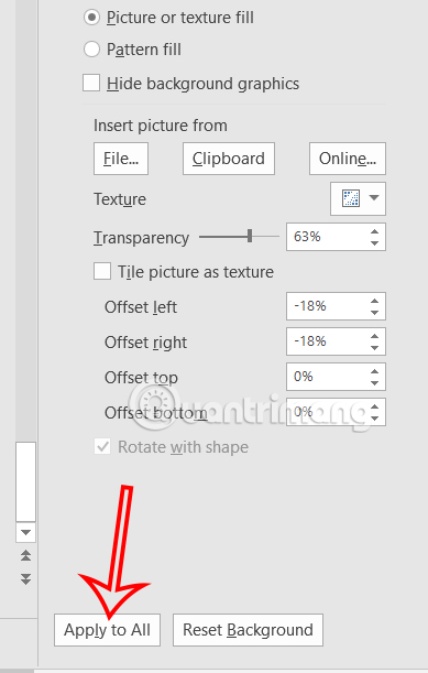 How to blur background images in PowerPoint - Adjust background image display mode Picture 5