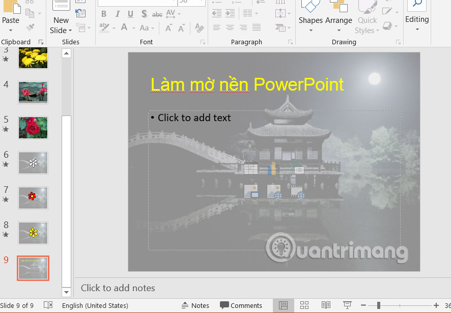 How to blur background images in PowerPoint - Adjust background image display mode Picture 6