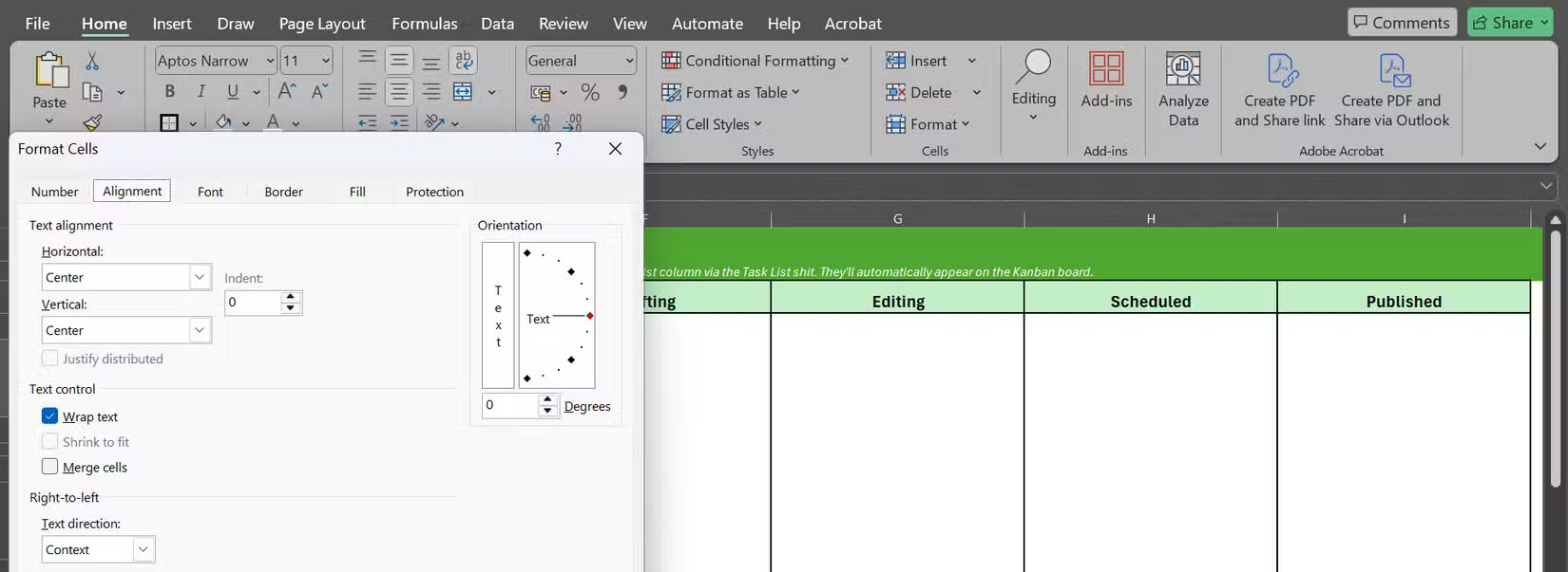 How to Build a Fully Functional Kanban Board in Excel Picture 11