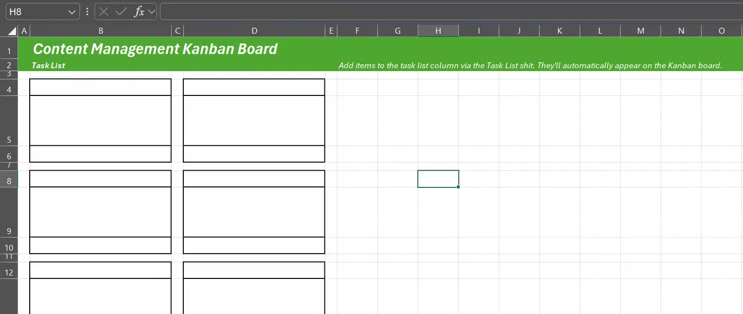 How to Build a Fully Functional Kanban Board in Excel Picture 6